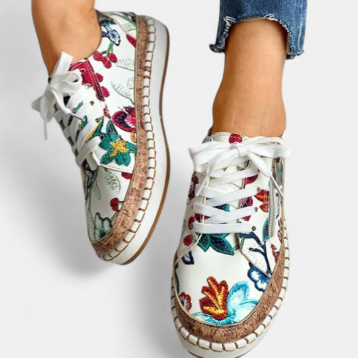 Audrey | Women's Orthopedic Slip-On Shoes - Blue Flora