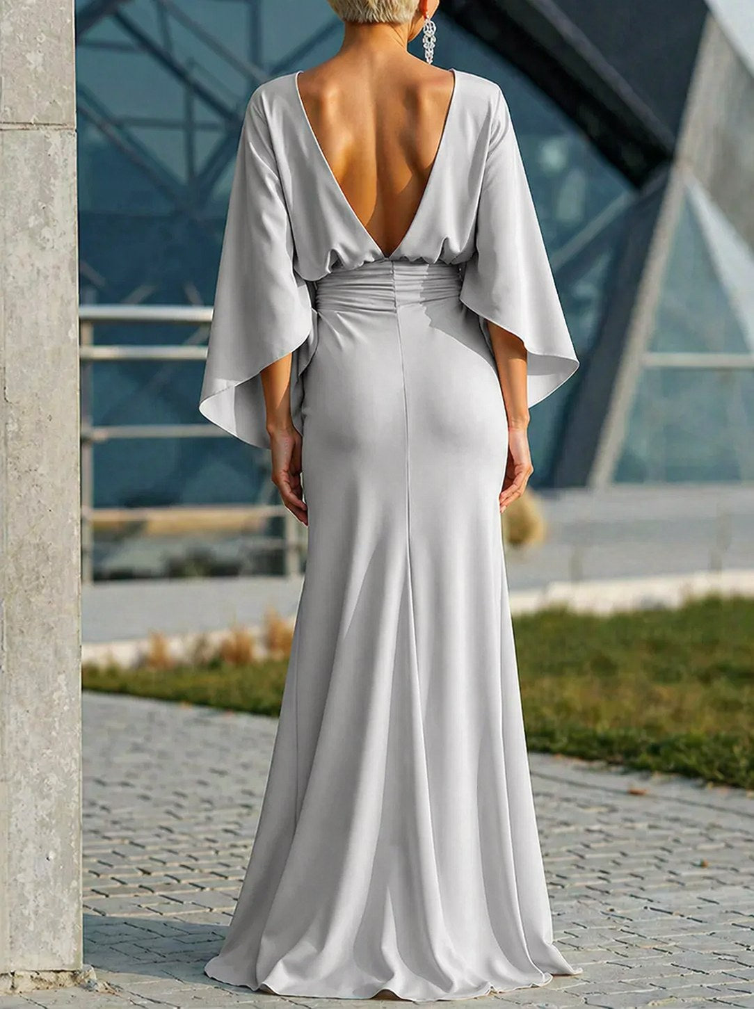 Reagan | Women's Sleeveless V-Neck Midi Dress, Breathable Summer Dress | The Dress Cellar