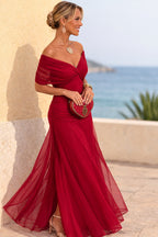 Aurelie | Women's V-Neck Chiffon Maxi Dress, Flowing Ankle-Length Dress | The Dress Cellar
