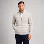 Austin | Men's Quilted Hybrid Jacket, Knitted Sleeves Autumn Jacket | The Dress Cellar