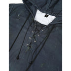 Austin | Men's Skull Graphic Hoodie with Lace-Up Front, Bold Statement Hoodie | The Dress Cellar