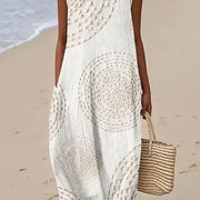 Ava | Women's Soft Embroidered Sleeveless Midi Dress