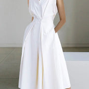 Avery | Women's Sleeveless Midi Dress with Collar