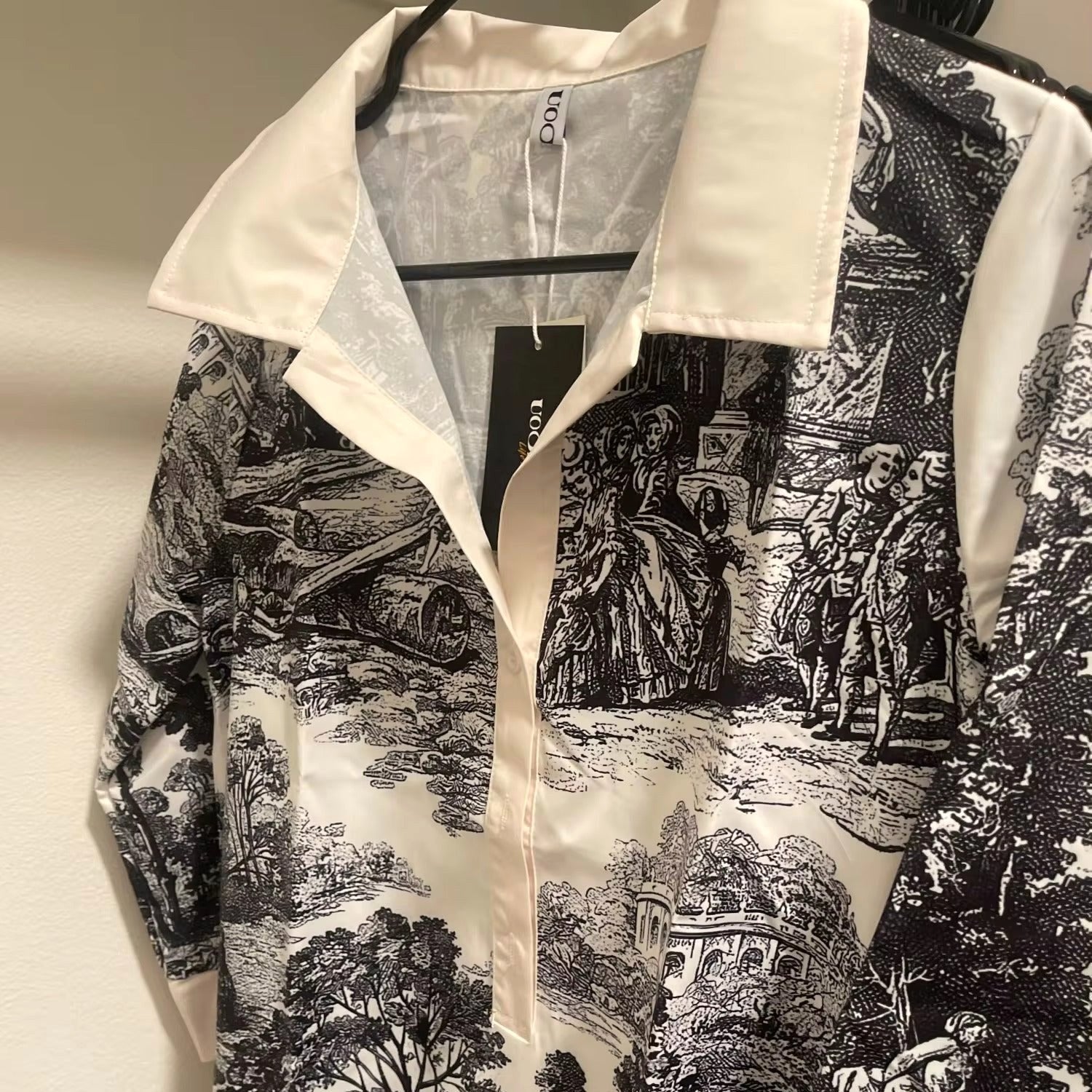 Avery | Women's Vintage Toile Print Mini Tunic Dress - image 2