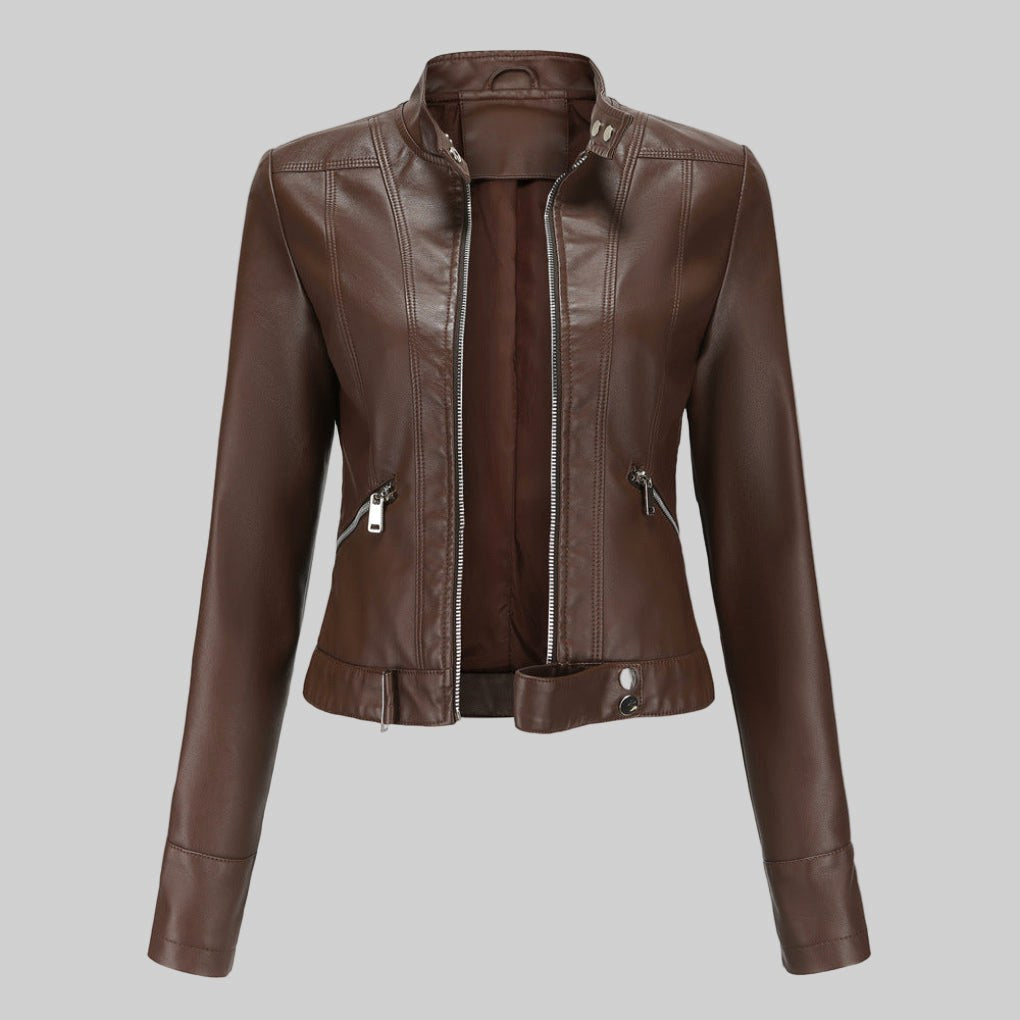 Beatrice | Women's Leather Jacket, Classic Tailored Outerwear | The Dress Cellar