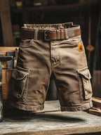 Benedict | Men's Vintage Cargo Shorts, Relaxed-Fit Utility Shorts | The Dress Cellar | Black