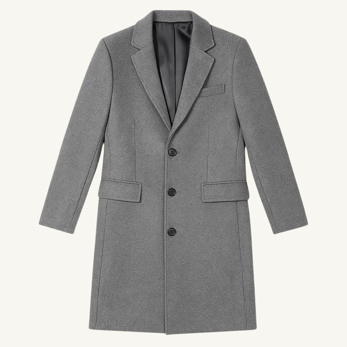 Bennett | Men's Single-Breasted Wool Blend Overcoat, Tailored Autumn Coat | The Dress Cellar