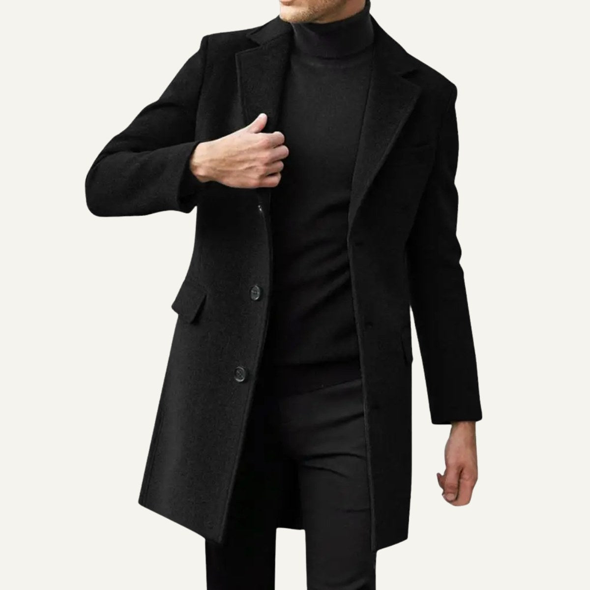 Bennett | Men's Single-Breasted Wool Blend Overcoat, Tailored Autumn Coat | The Dress Cellar