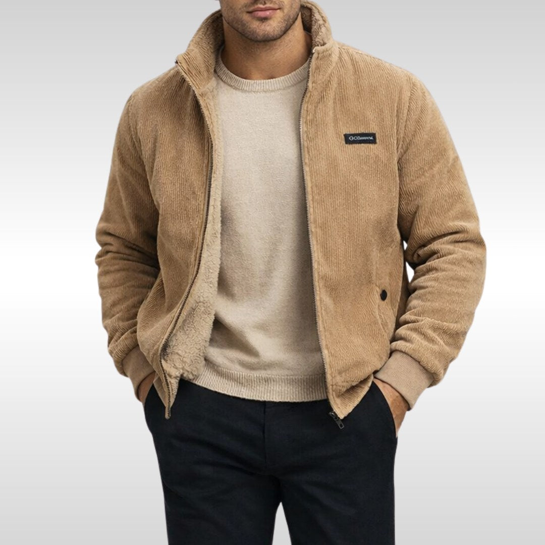 Blake | Men's Corduroy Jacket, Warm Comfort Jacket | The Dress Cellar | Khaki