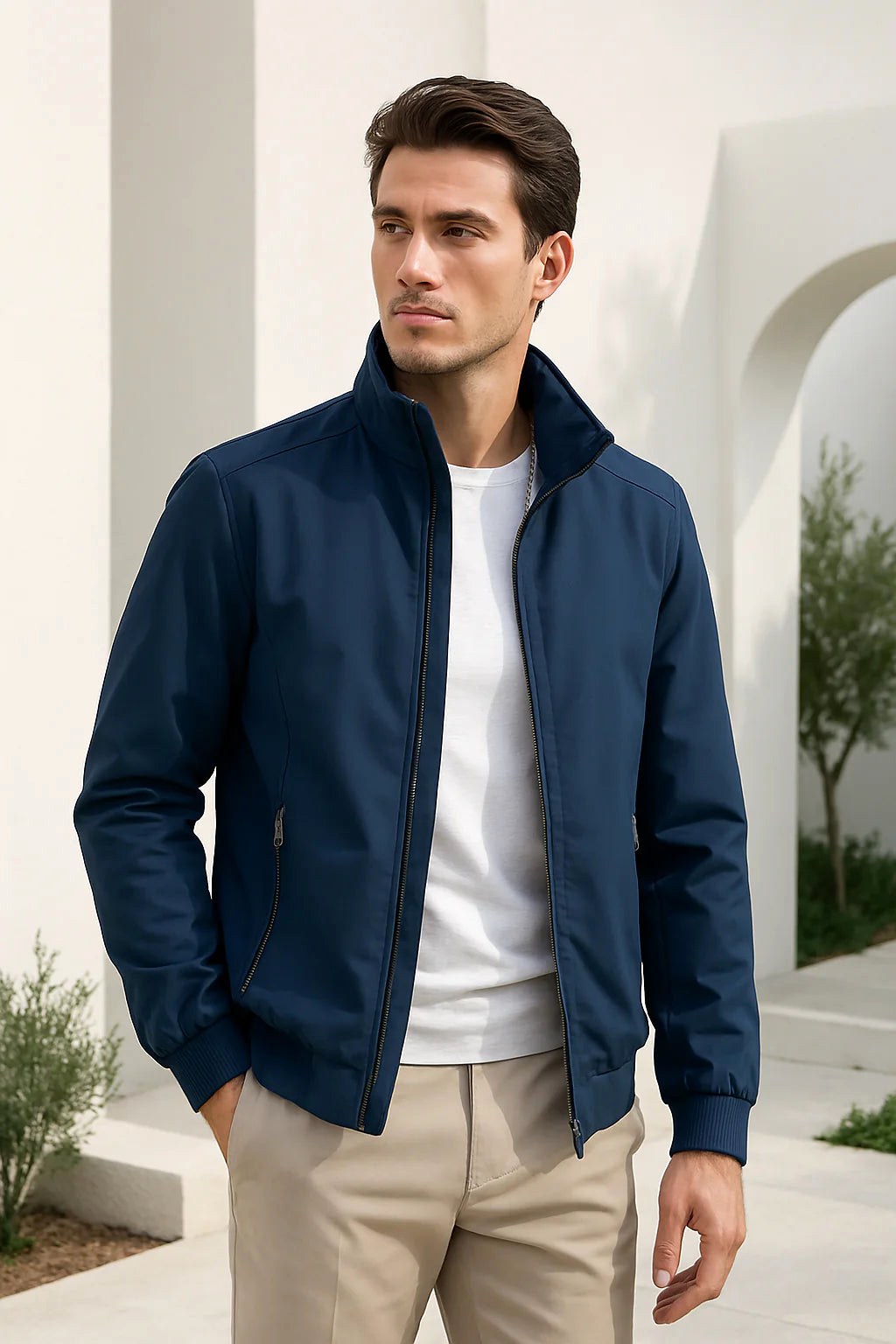 Raymond | Men's Lightweight Windproof Jacket, Everyday Transitional Coat | The Dress Cellar