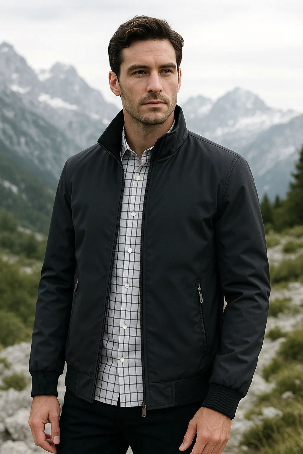 Raymond | Men's Lightweight Windproof Jacket, Everyday Transitional Coat | The Dress Cellar