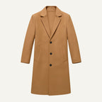 Brandon | Men's Classic Wool Overcoat, Tailored Autumn Coat | The Dress Cellar | Khaki