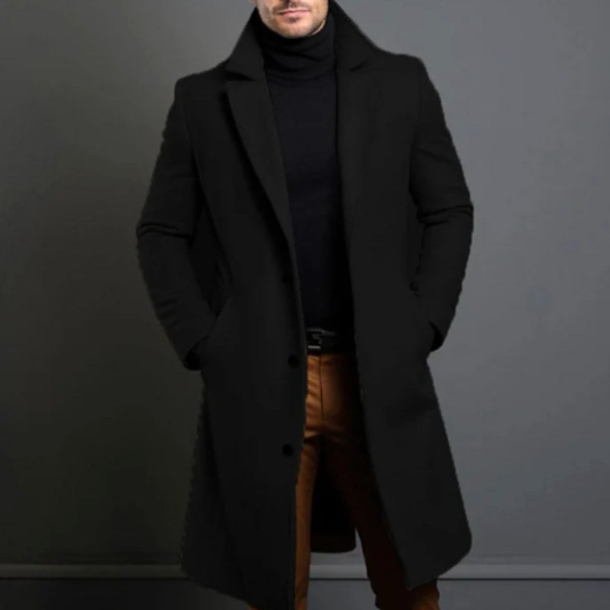 Brandon | Men's Classic Wool Overcoat, Tailored Autumn Coat | The Dress Cellar