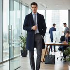 Brandon | Men's Classic Wool Overcoat, Tailored Autumn Coat | The Dress Cellar