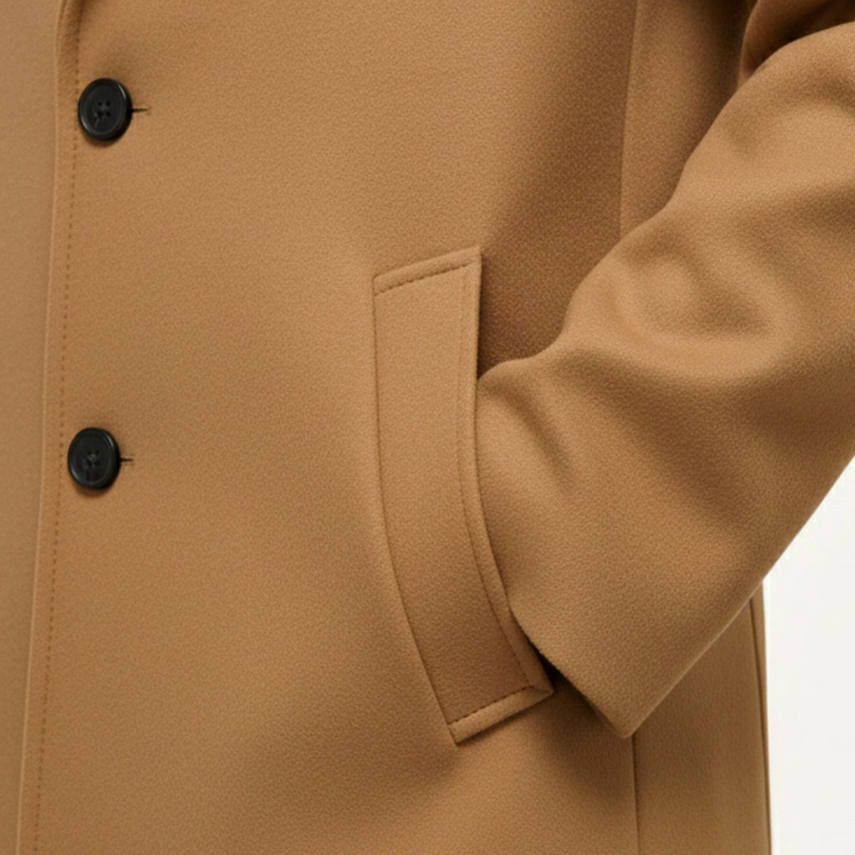 Brandon | Men's Classic Wool Overcoat, Tailored Autumn Coat | The Dress Cellar | Black