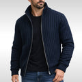 Brandon | Men's Zip Cardigan, Refined Knit Layer | The Dress Cellar | Black