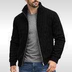 Brandon | Men's Zip Cardigan, Refined Knit Layer | The Dress Cellar | Grey