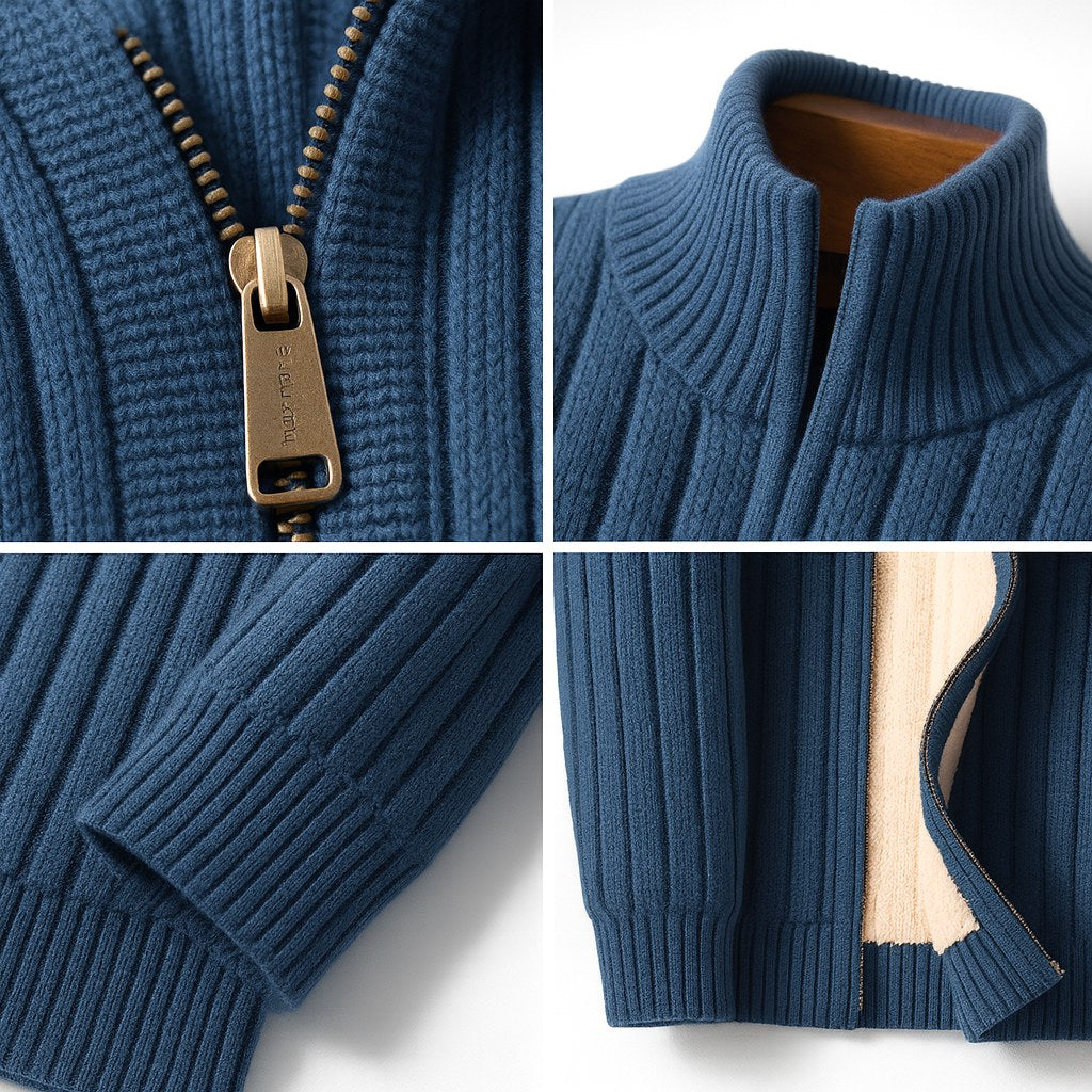 Brandon | Men's Zip Cardigan, Refined Knit Layer | The Dress Cellar