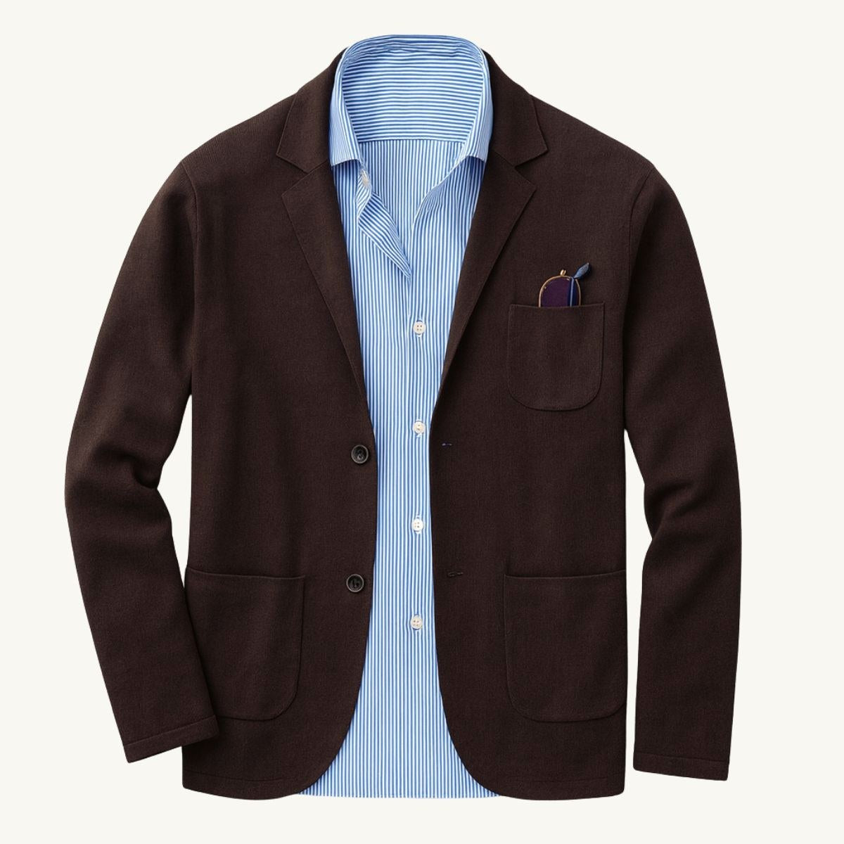 Brett | Men's Oxford Cotton Blazer, Smart Summer Jacket | The Dress Cellar | Black
