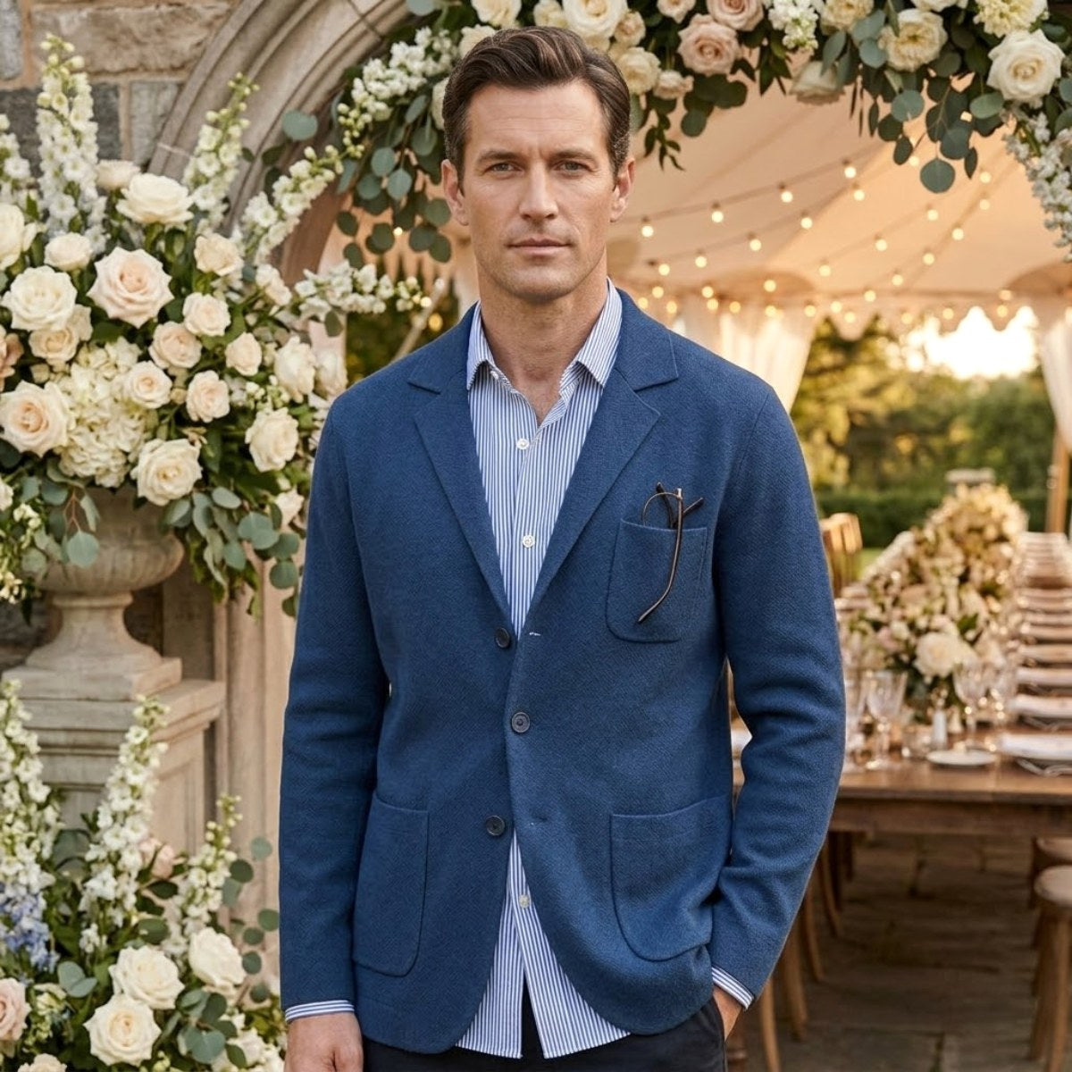 Brett | Men's Oxford Cotton Blazer, Smart Summer Jacket | The Dress Cellar