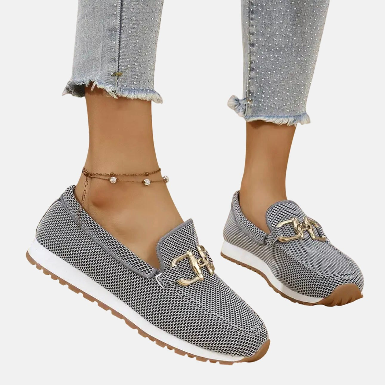 Brianna | Women's Loafer Sneakers - Gray