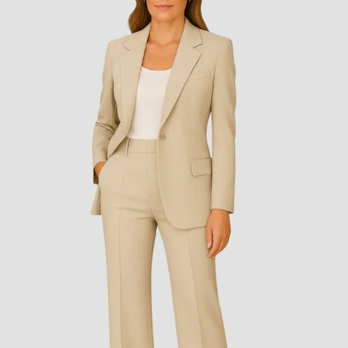 Briar | Women's Fluid Crepe Two-Piece Set - Beige