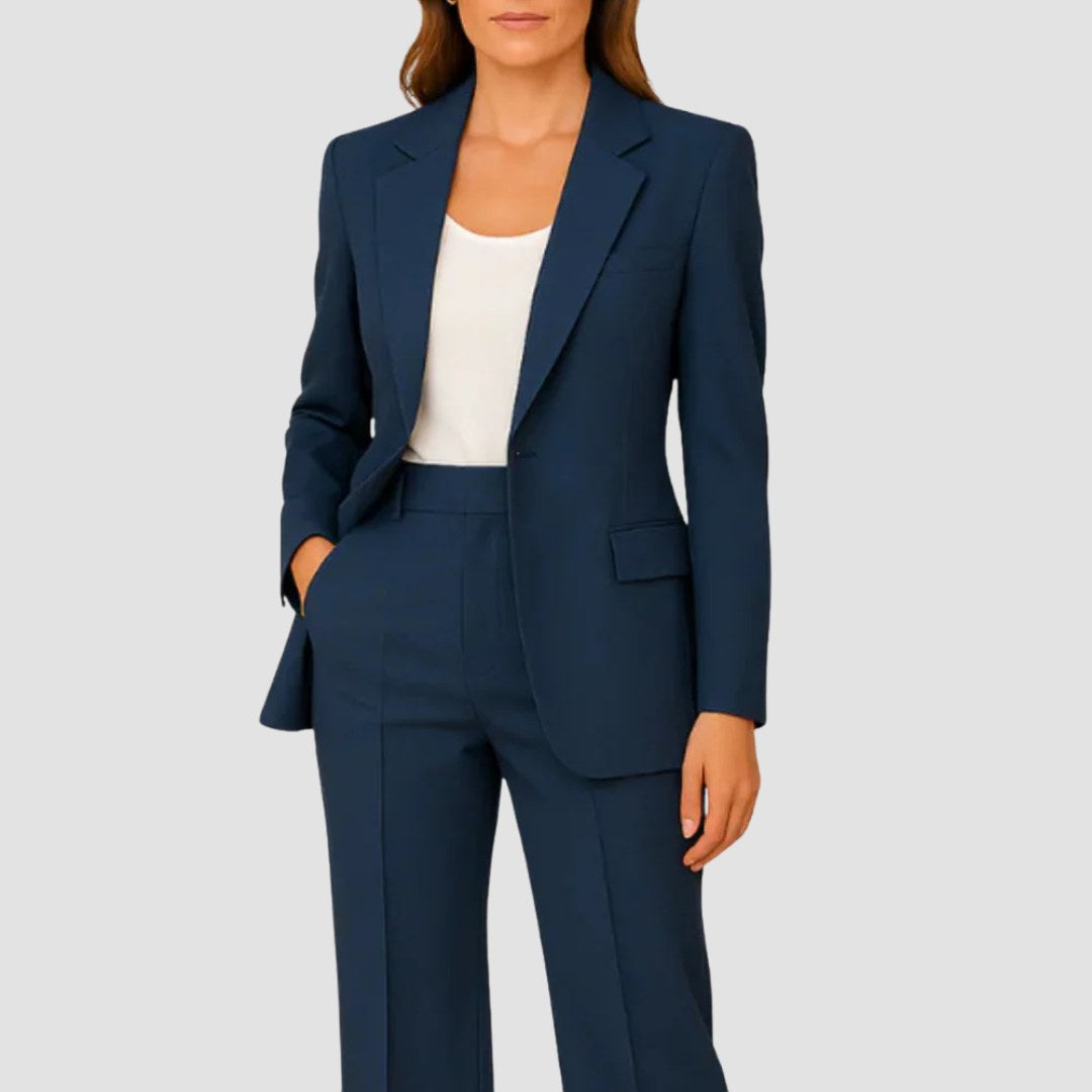 Briar | Women's Fluid Crepe Two-Piece Set - Navy Blue