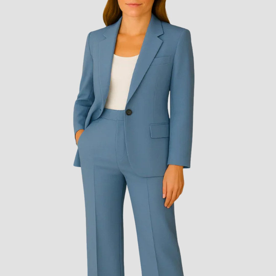 Briar | Women's Fluid Crepe Two-Piece Set - Blue