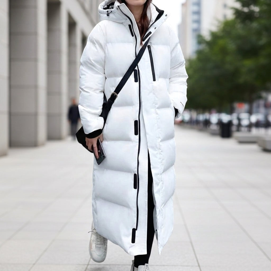 Brigitte | Women's Waterproof Quilted Parka Jacket, Long Hooded Winter Coat | The Dress Cellar