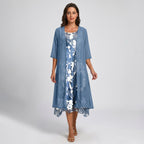 Bristol | Women's Layered Open-Front Midi Set - Dark Green