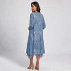 Bristol | Women's Layered Open-Front Midi Set - Pink