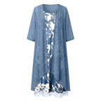 Bristol | Women's Layered Open-Front Midi Set - Green