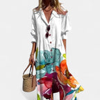 Brooke | Women's Boho Maxi Dress - White