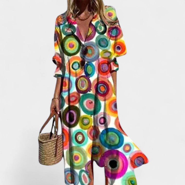Brooke | Women's Boho Maxi Dress - Multicolored 2