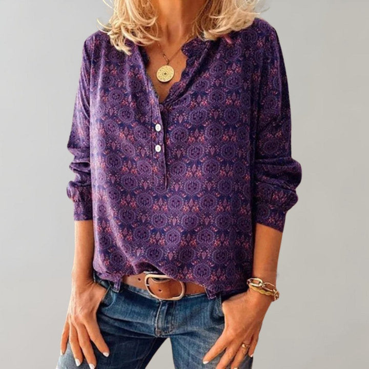 Brooke | Women's Boho Print Casual Blouse - image 2