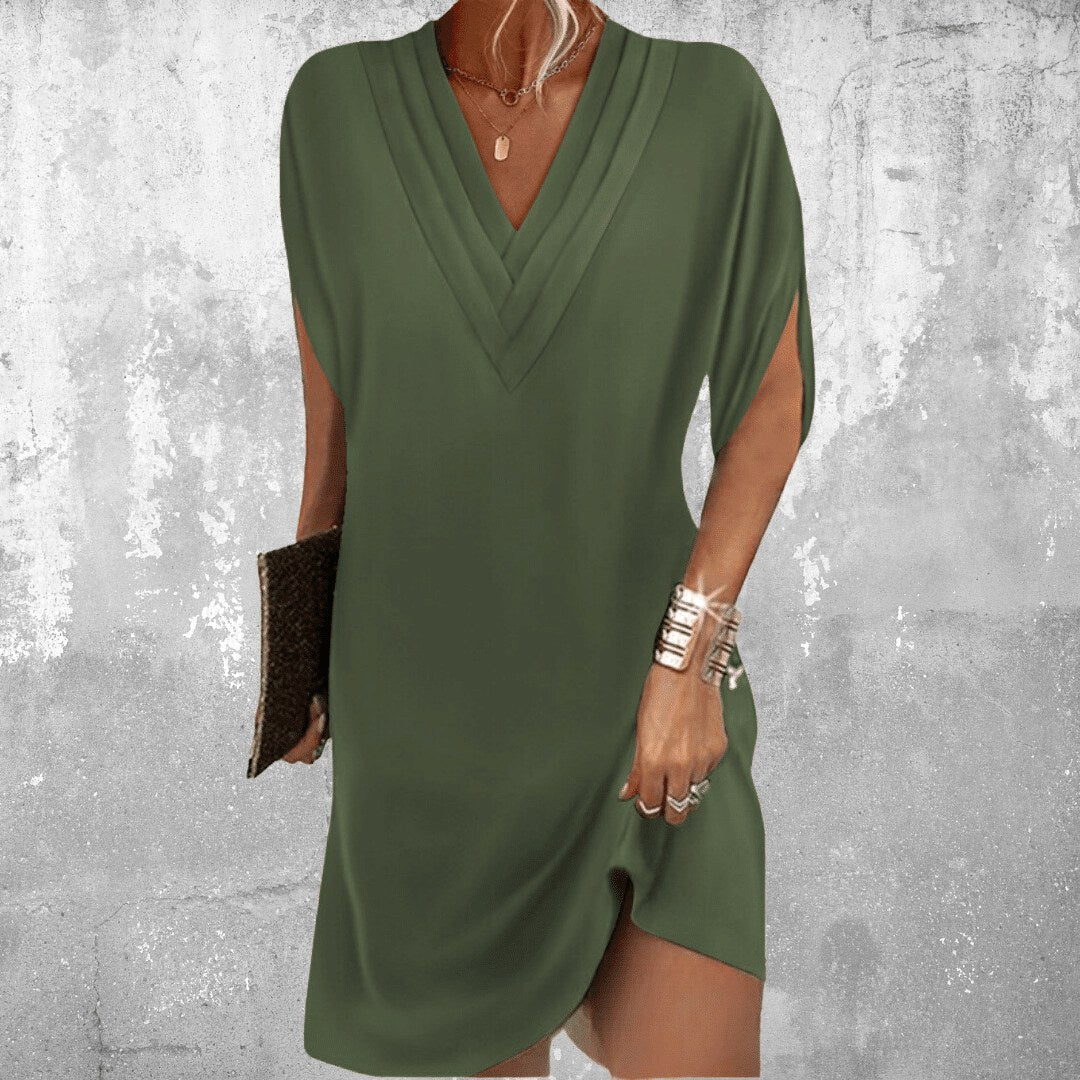 Brooke | Women's Elegant Tummy-Control Midi Dress - Military Green