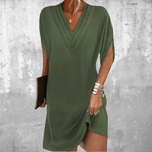 Brooke | Women's Elegant Tummy-Control Midi Dress - Military Green