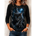 Brooke | Women's Graphic Halloween Top, Crew Neck Print Tee | The Dress Cellar | Black
