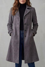 Molly | Women's Long Button-Front Wool Coat, Tailored Winter Coat | The Dress Cellar
