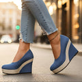 Brooke | Women's Wedge Slip-On Shoes - Blue