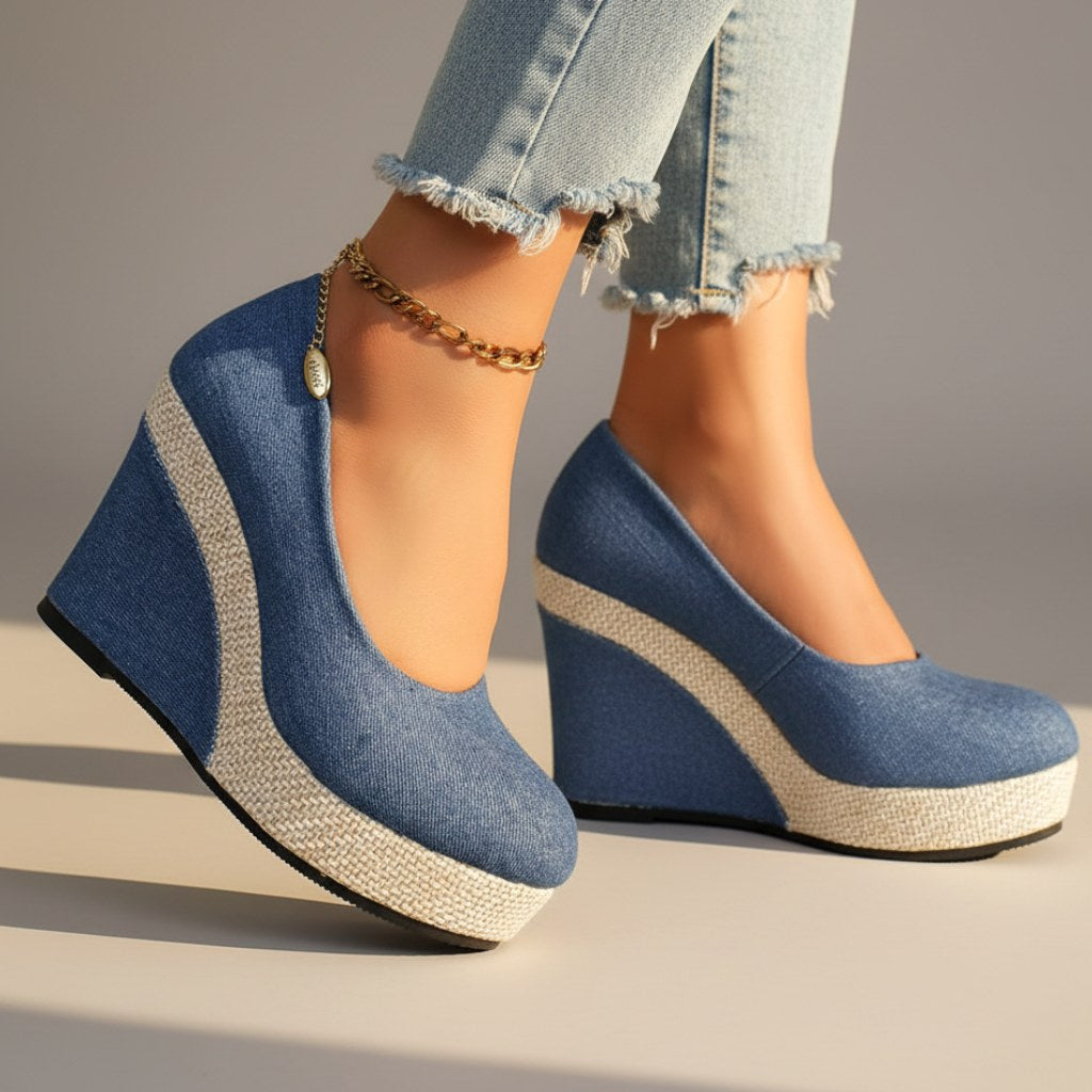 Brooke | Women's Wedge Slip-On Shoes - Black