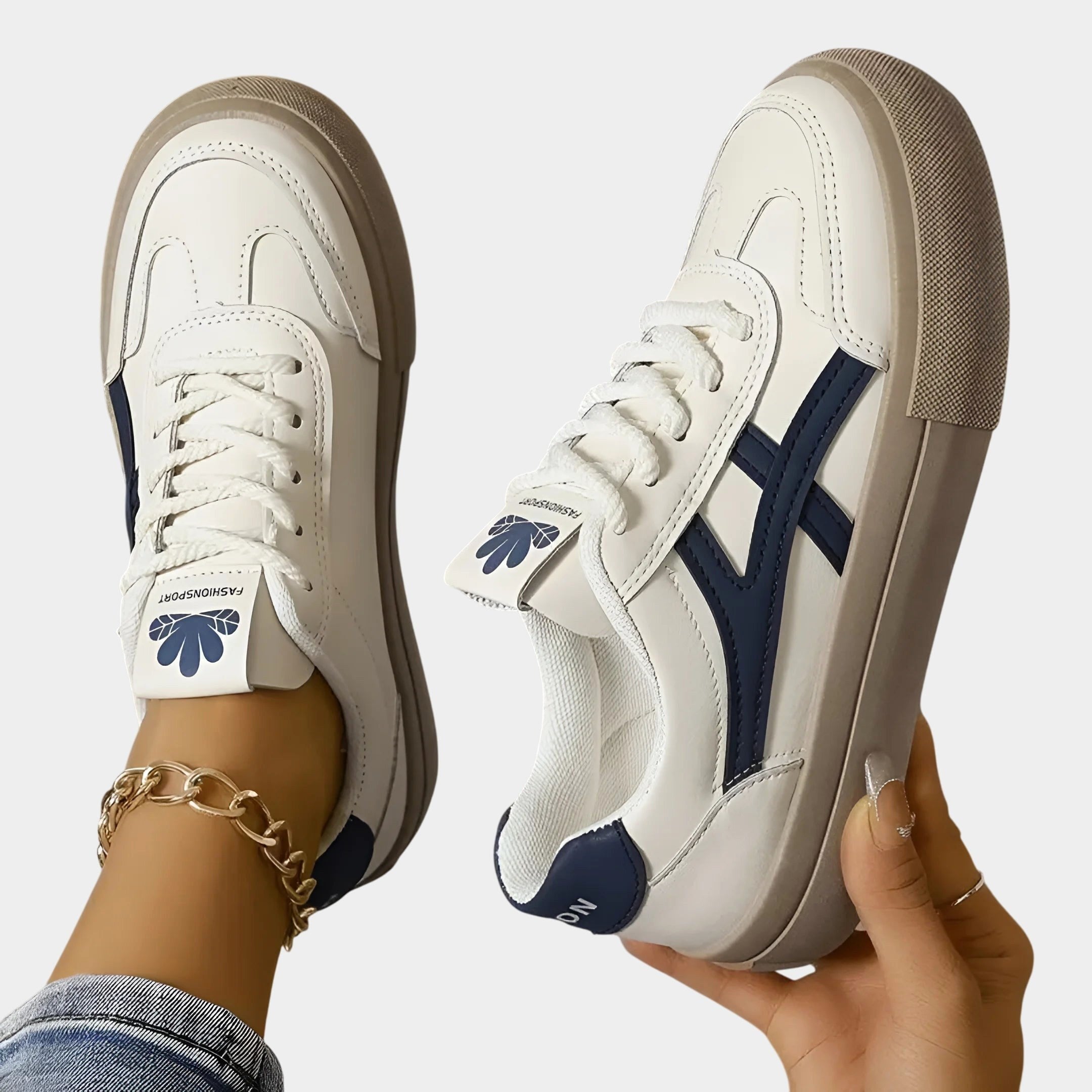 Brooklyn | Women's Comfortable Slip-On Sneakers - Blue