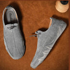 Caleb | Men's Slip-On Shoes with Elastic Side Panels, Casual Slip-On Shoes | The Dress Cellar | Gray