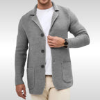 Caleb | Men's Textured Knit Cardigan, Relaxed-Fit Everyday Cardigan | The Dress Cellar | Grey