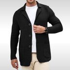 Caleb | Men's Textured Knit Cardigan, Relaxed-Fit Everyday Cardigan | The Dress Cellar | Black