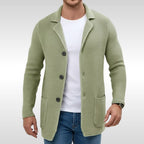 Caleb | Men's Textured Knit Cardigan, Relaxed-Fit Everyday Cardigan | The Dress Cellar | Green