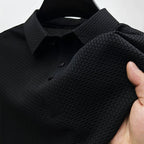 Kenneth | Men's Textured Polo Shirt with Short Sleeves, Button-Down Collar Polo | The Dress Cellar