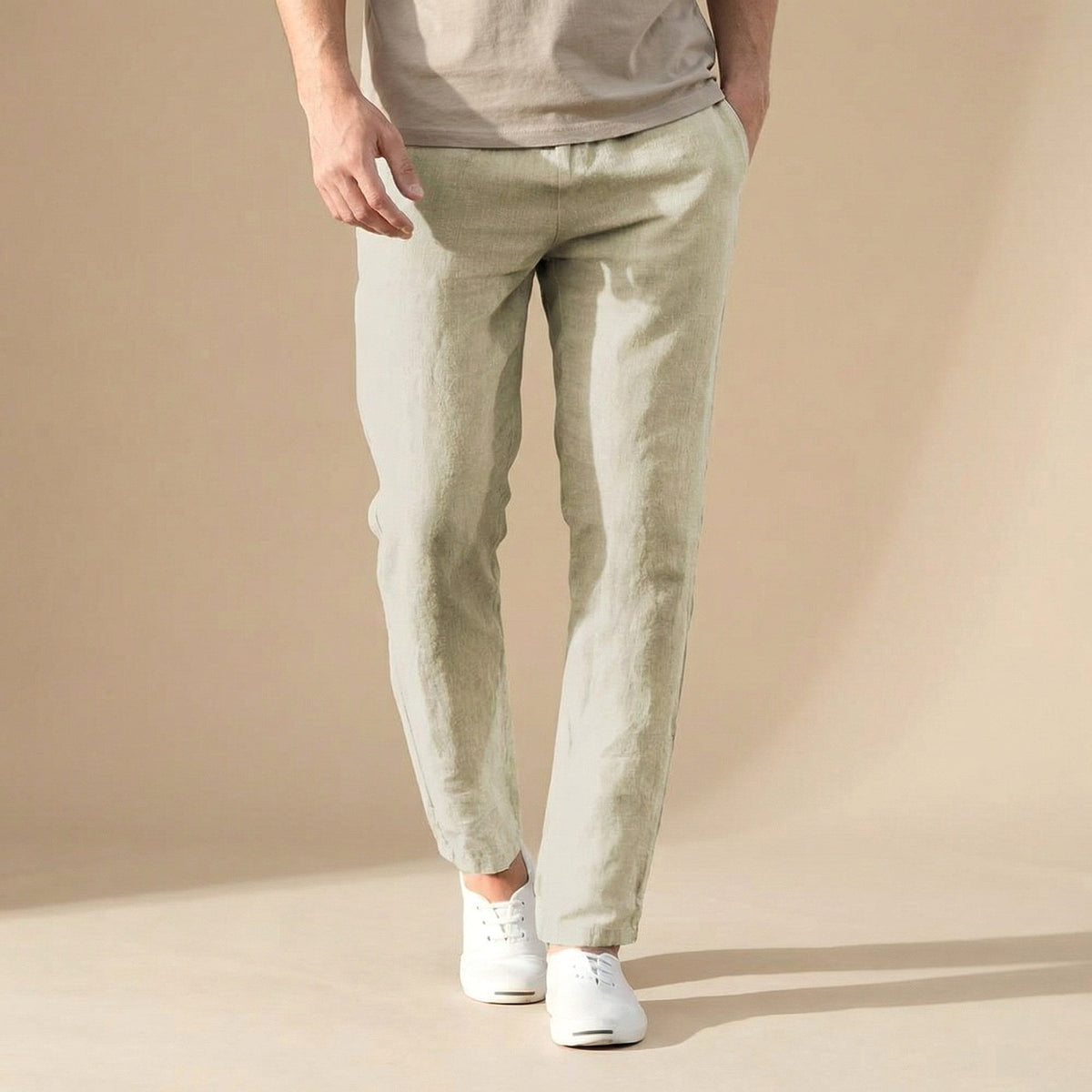 Joel | Men's Tapered Linen Pants, Casual Everyday Pants | The Dress Cellar