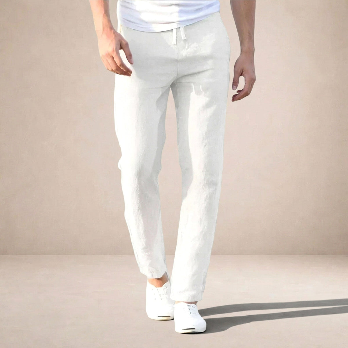 Joel | Men's Tapered Linen Pants, Casual Everyday Pants | The Dress Cellar