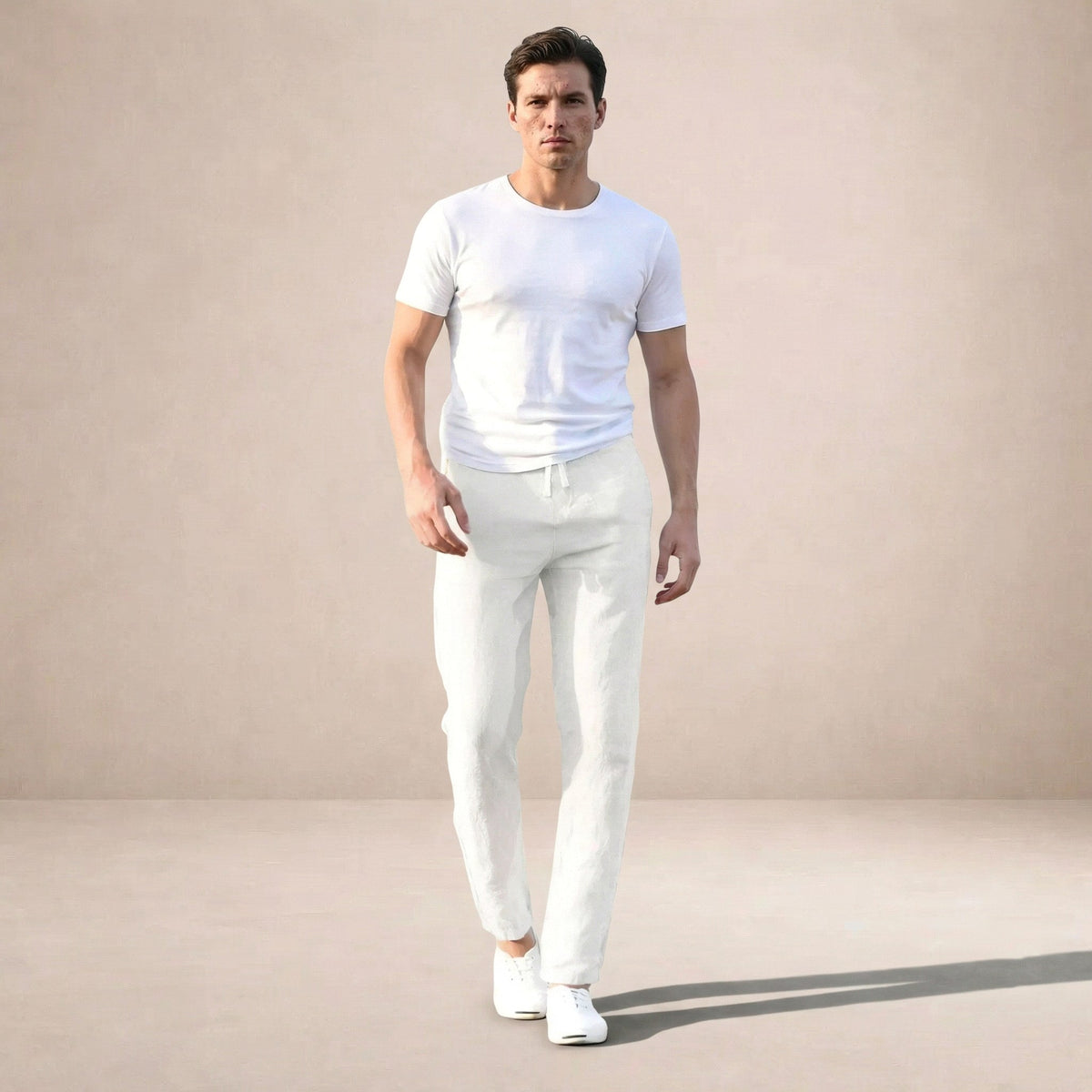 Joel | Men's Tapered Linen Pants, Casual Everyday Pants | The Dress Cellar